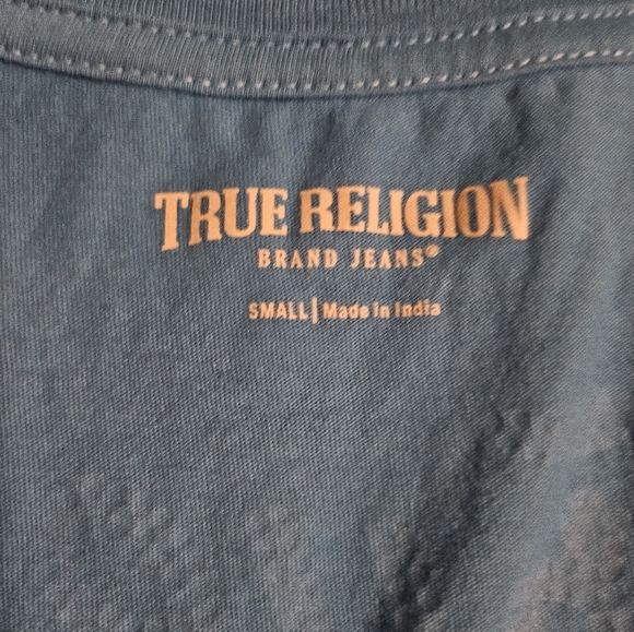 True Religion Women's Blue V-Neck Top - Picture 2 of 8